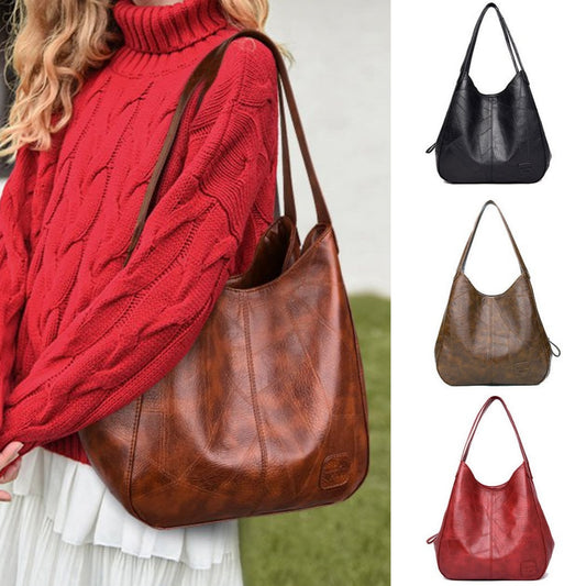 💖👜💖Új, nagy kapacitású válltáska puha bőrből - sokoldalú, divatos női kézitáska