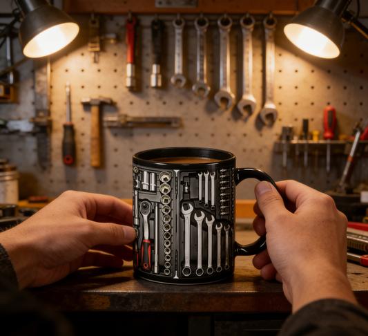 🔥【Kup 1, a 1 dostaniesz gratis】☕Zestaw kubka do kawy i narzędzi mechanika silnika