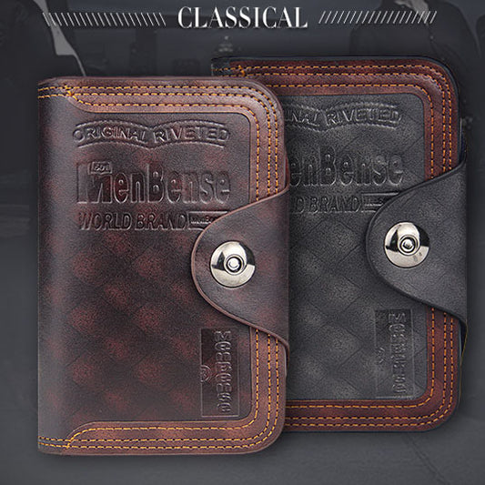 💥【Kupite 1, dobite 1 gratis】😎Moška denarnica iz pravega usnja, komplet 2 kosov