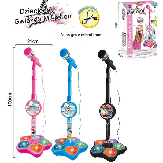 💥Zabawka mikrofon, zabawka karaoke z podświetleniem