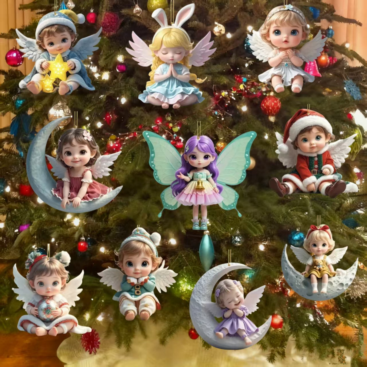 🎁🔥Kup 10, otrzymaj 10 gratis🔥【20 sztuk】Drewniany anioł – świąteczna dekoracja do domu