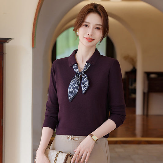 【XL-5XL】Modna, casualowa bluza na wiosnę i jesień, model wkładany przez głowę, z ozdobną wstążką przy dekolcie