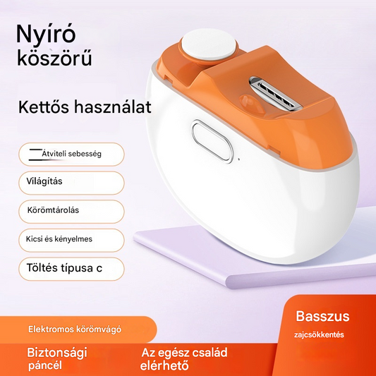 💅🌈 Multifunkcionális elektromos körömcsiszoló, elektromos körömvágó becsípődésgátlóval