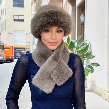 🔥【Vásároljon 1-et, kap 1-et ingyen】 Vastagított, meleg és szélálló [téli divatos sál + plüss sapka]