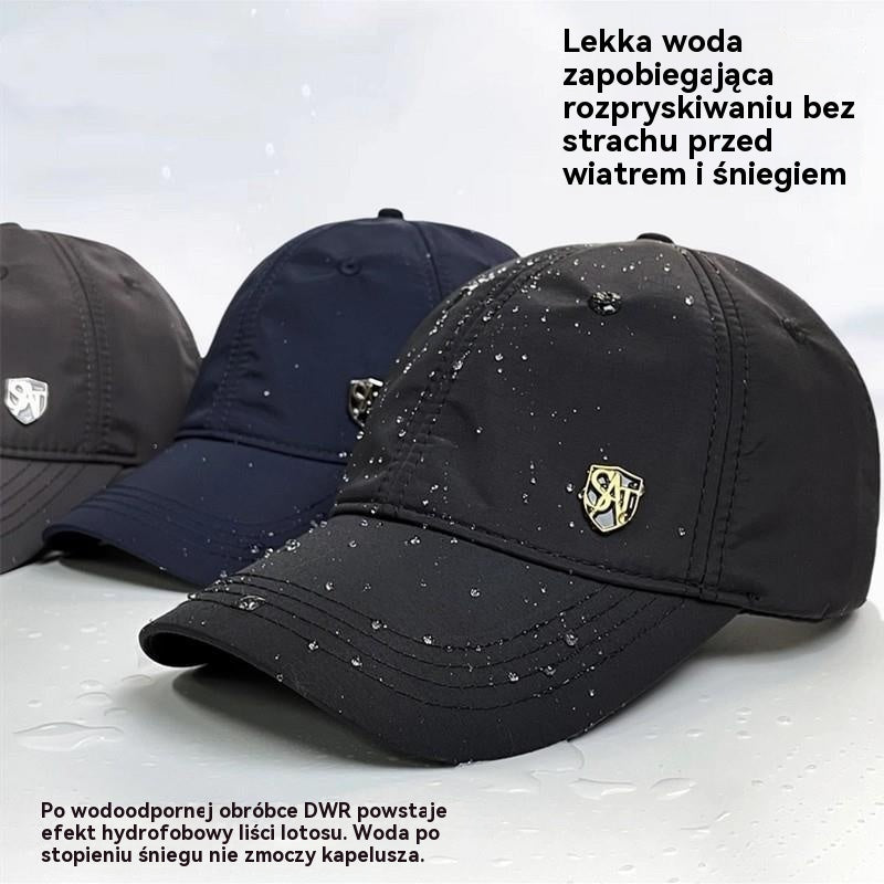 🧢⛄Męska ciepła czapka jesienno-zimowa, czapka z daszkiem z podszewką z polaru i osłoną przeciwsłoneczną