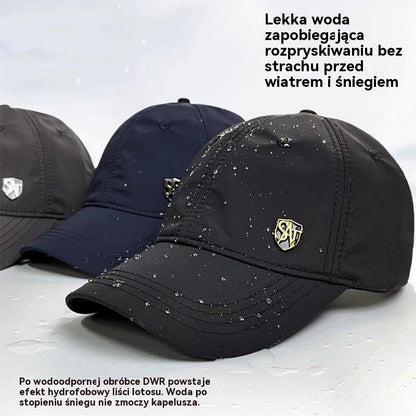 🧢⛄Męska ciepła czapka jesienno-zimowa, czapka z daszkiem z podszewką z polaru i osłoną przeciwsłoneczną