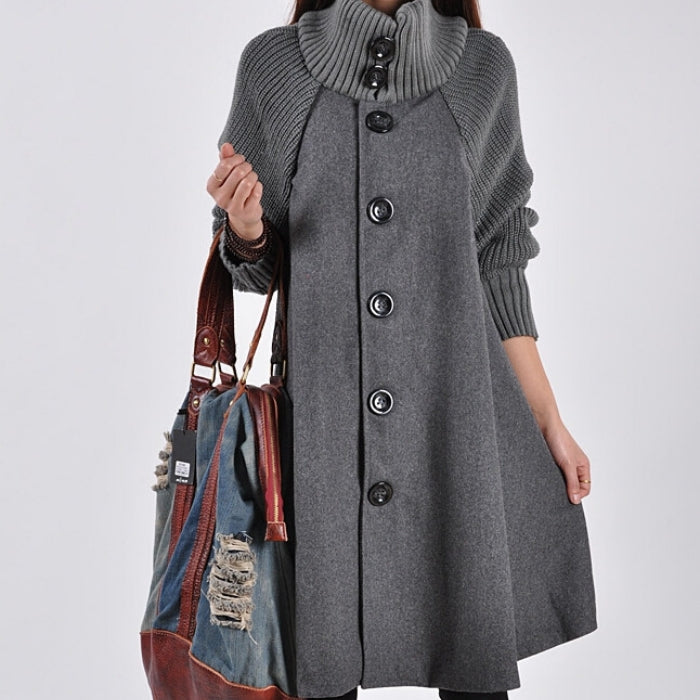 👗【M-5XL】Nov ležerni volnen plašč srednje dolžine