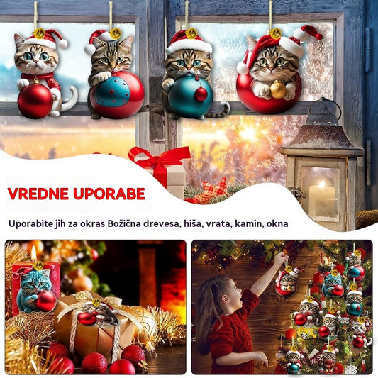 🎄🚗😺【10 kosov】Mačje božične okraske za drevo in avto · Varni  · Hitra dostava