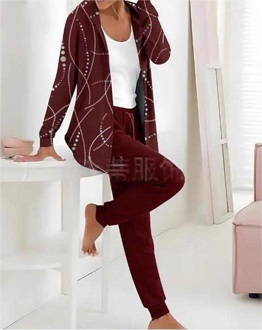 💃 Nova ponudba, Dvodelni komplet 💖 Nov preprost bombažni komplet za jesen in zimo 2025