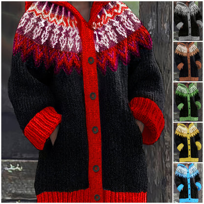 【S~5XL】Elegáns, színes kapucnis dzseki retro stílusban