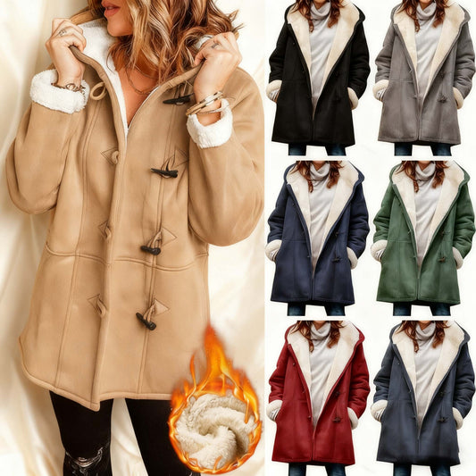 🥼🐏💖 Modna in topla ženska semiš jakna 2025 z volneno podlogo, velikosti S–5XL, primerna za zimo in vsakodnevno nošenje