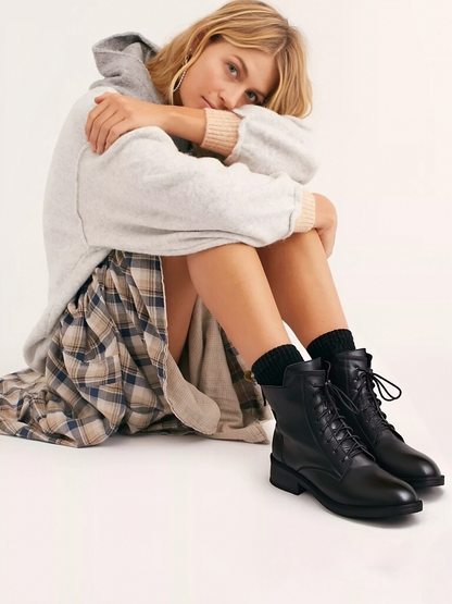 【35-41】2025 Őszi és téli új, kézzel készített valódi bőr női Martin csizma