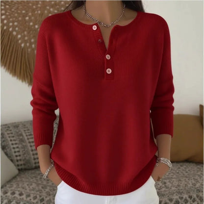 💟 Ostatni dzień: 50% zniżki ✨【S-2XL】Damski jednokolorowy sweter z dekoltem V, luźny i casualowy