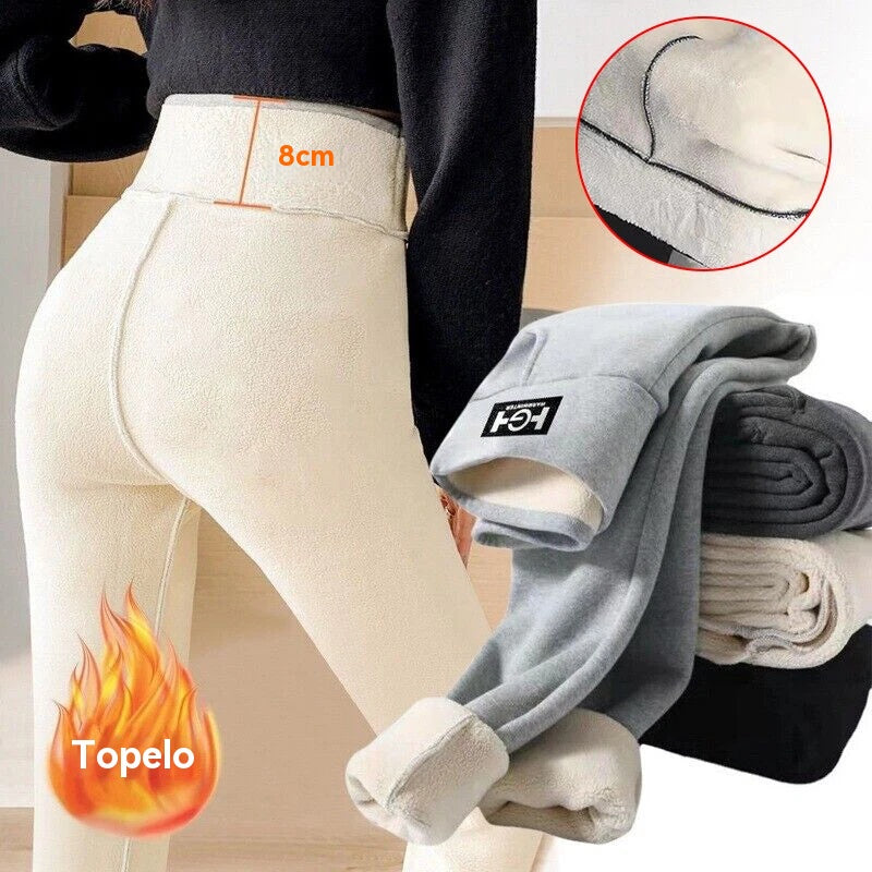 🔥🔥 2025 jesenske in zimske kašmiraste tople legice z visokim pasom