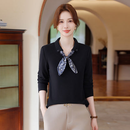 【XL-5XL】Modna, casualowa bluza na wiosnę i jesień, model wkładany przez głowę, z ozdobną wstążką przy dekolcie