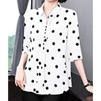 【M-5XL】 Szyfonowa koszula z eleganckim półrękawkiem