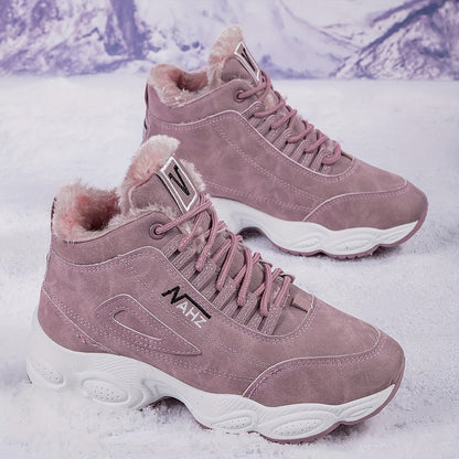 【35-41】 Téli cipő vastag plüss talppal nőknek