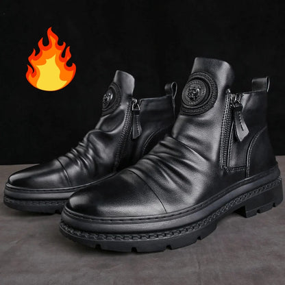 🔥Egy pár kb 3 évig használható⏳【39-44】 Új férfi bőrcsizma, kiváló minőségű marhabőr, kézzel készített