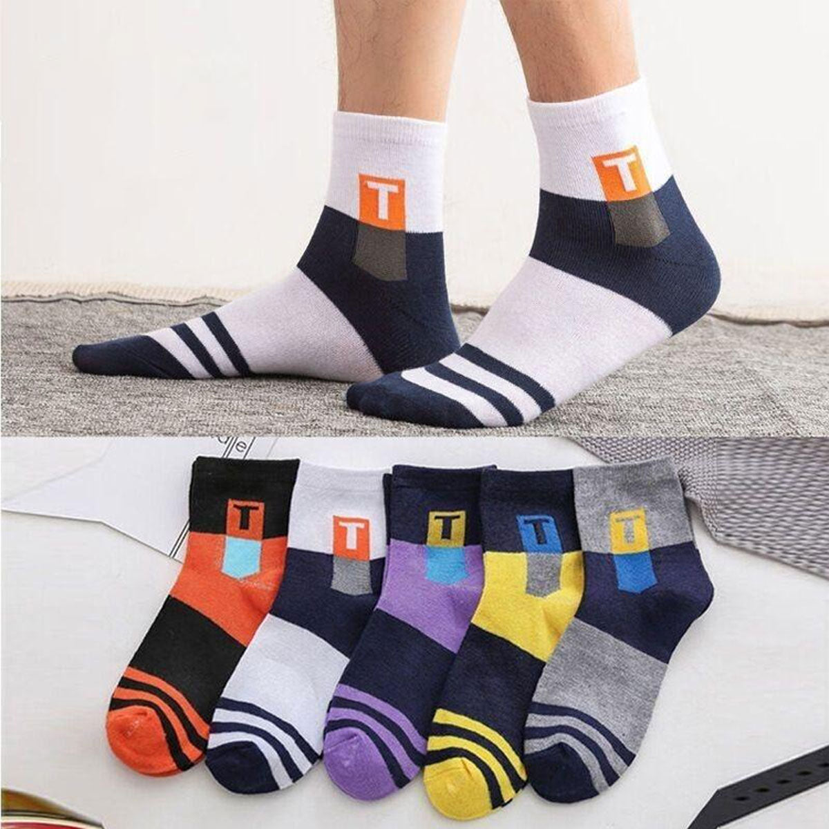 🧦【10 pár】Lélegző, szagálló és izzadságelnyelő sportzokni férfiaknak