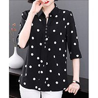 【M-5XL】 Szyfonowa koszula z eleganckim półrękawkiem