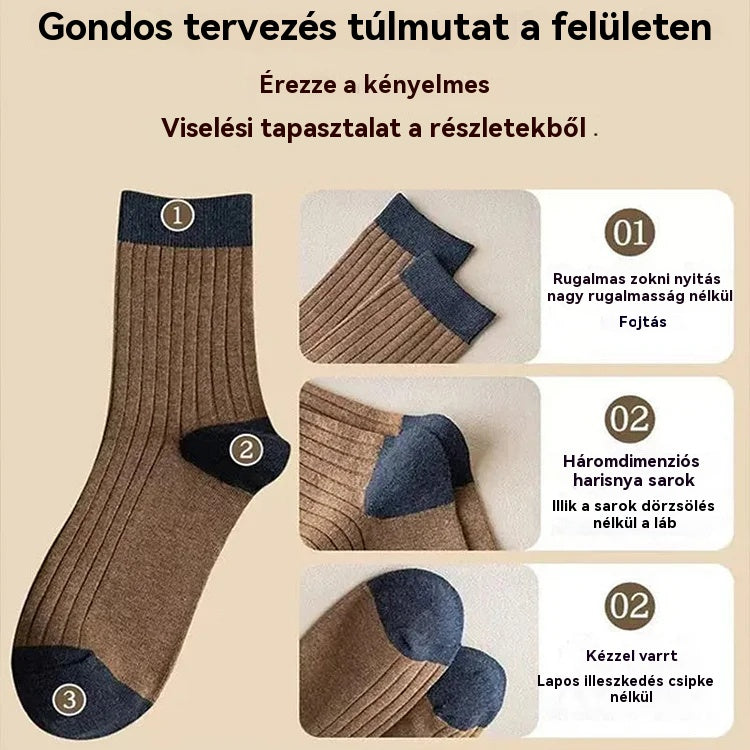 【10 pár】 Férfi izzadságelnyelő, meleg szagtalanító zokni