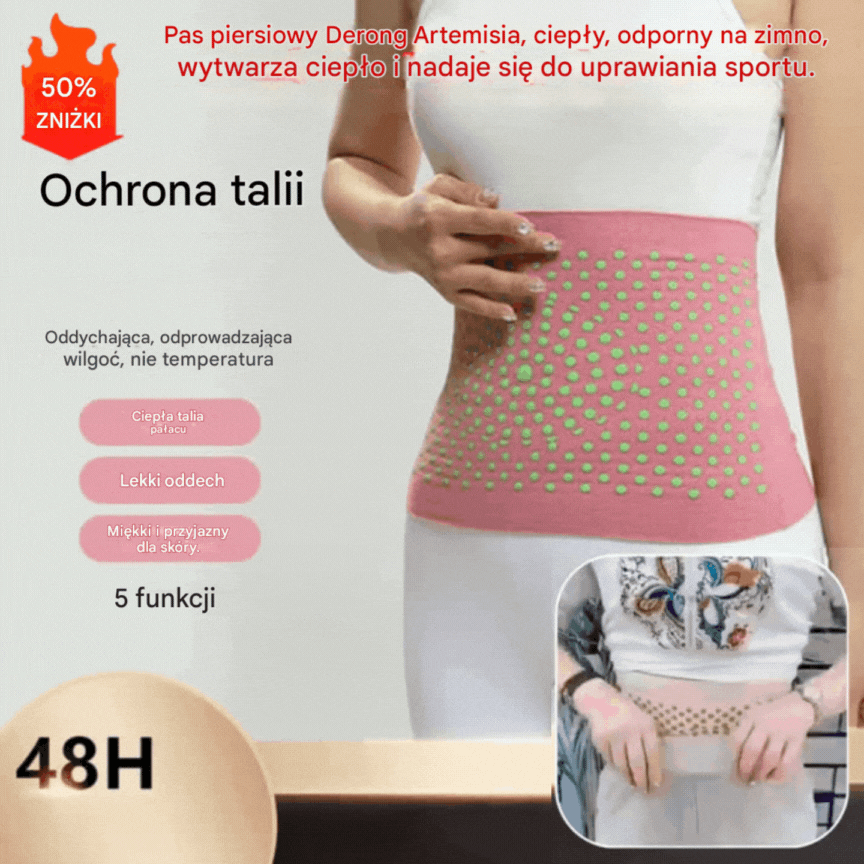 🔥Kup 1, a 1 dostaniesz gratis🔥【40–105 kg】Ciepły pas biodrowy wykonany jest z tkaniny Derong z dodatkiem piołunu, jest ciepły, odporny na zimno, generuje ciepło i nadaje się do uprawiania sportu.