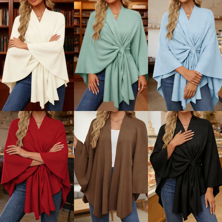 💃🧣🐑🔥Elegancki jednokolorowy miękki płaszcz/szal dla kobiet