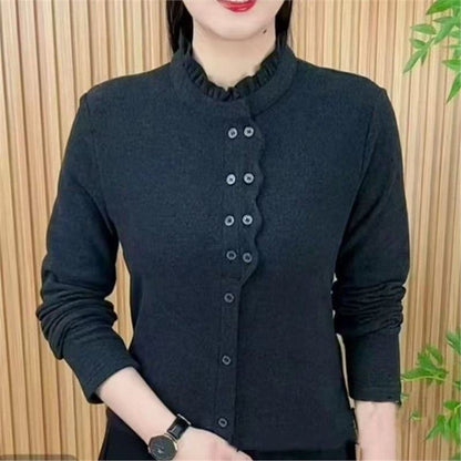 🔥🌈💕【XL~5XL】Nowa dwustronna damska koszulka z niemieckiego ciepłego polaru, luźny modny fason, jesień/zima 2025