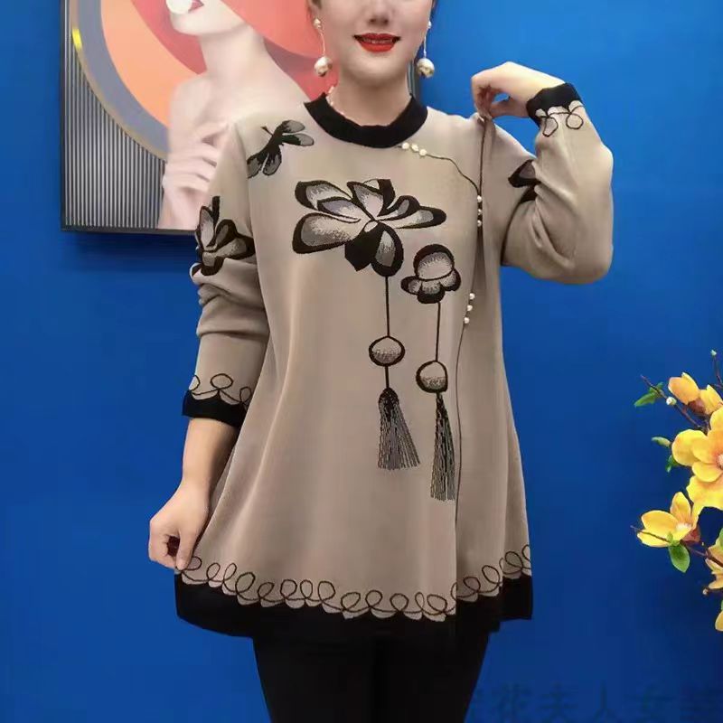 🍁🍂【M-5XL】2025 Nowe modne, jesienno-zimowe bluzki z dzianiny z nadrukiem