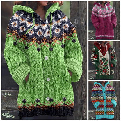 🎀Nowa, ciepła, dzianinowa kurtka damska w stylu retro na jesień i zimę 2025