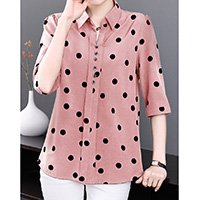 【M-5XL】 Szyfonowa koszula z eleganckim półrękawkiem