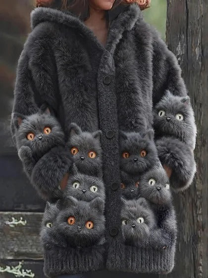 【S-5XL】Luštna plišasta jakna s kapuco in flis podlogo.