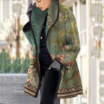 🔥Forró eladás🍄【S-3XL】💐Divatos őszi és téli hajtókás nyomott gyapjúkabát