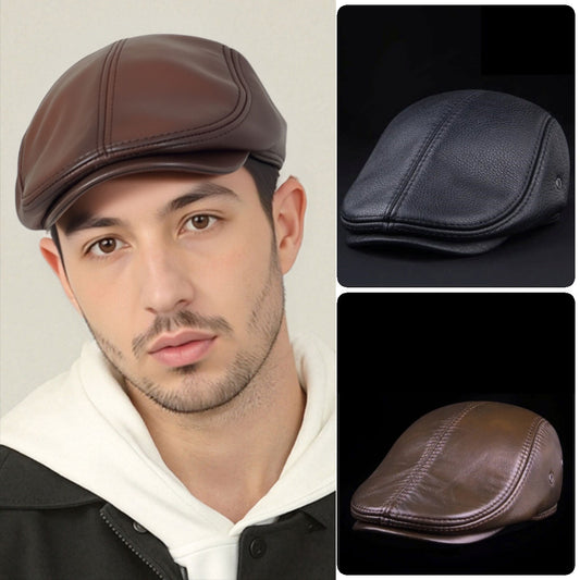 🧢Kültéri bőr sapkák férfiaknak téli beretek férfiaknak meleg fülvédők