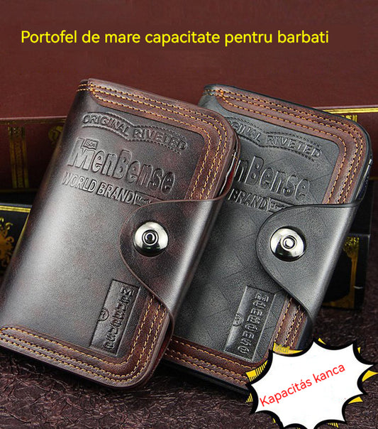 💥【Vásárolj 1-et, kapsz 1-et ajándékba】😎Férfi pénztárca valódi bőrből, 2 darabos szett