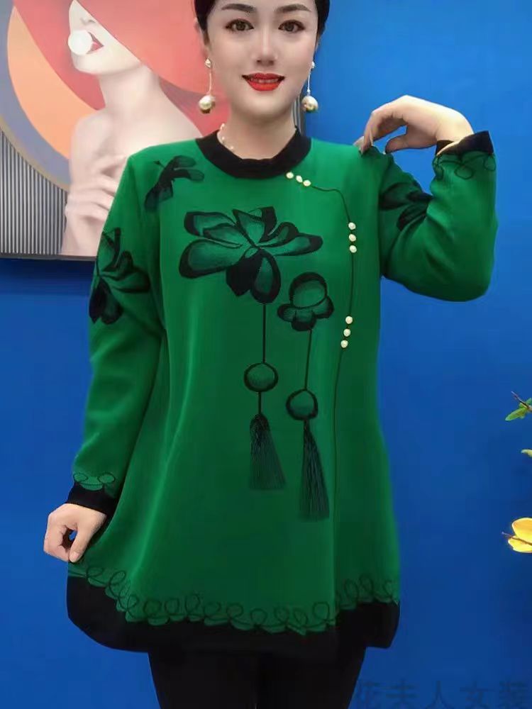 🍁🍂【M-5XL】2025 Nowe modne, jesienno-zimowe bluzki z dzianiny z nadrukiem