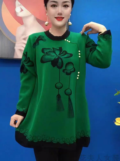 🍁🍂【M-5XL】2025 Nowe modne, jesienno-zimowe bluzki z dzianiny z nadrukiem