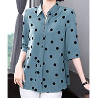 【M-5XL】 Szyfonowa koszula z eleganckim półrękawkiem