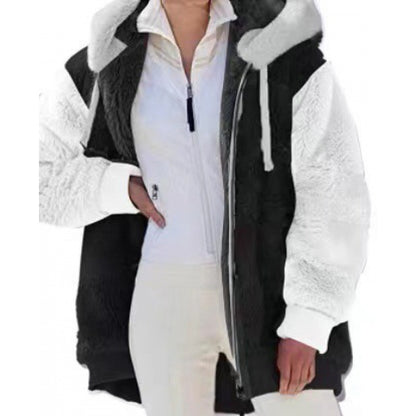 ☃️Bestseller❄️ [S-7XL] Damska kurtka 2025 z kontrastowymi paskami, z grubego pluszu