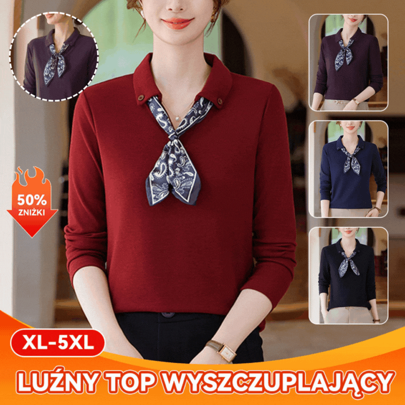 【XL-5XL】Modna, casualowa bluza na wiosnę i jesień, model wkładany przez głowę, z ozdobną wstążką przy dekolcie