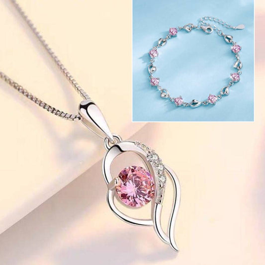 ✨💎💎Serce oceanu bransoletka + naszyjnik zestaw