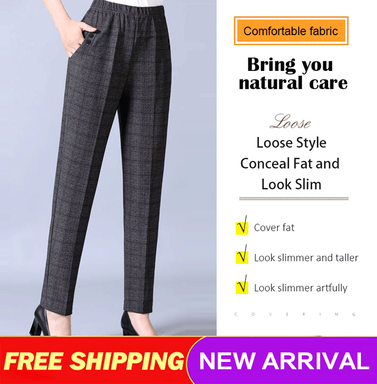 🏆 2 przedmioty 🔥【45-90 KG】Nowe damskie spodnie z wysokim stanem i prostymi nogawkami, idealne na jesień i zimę