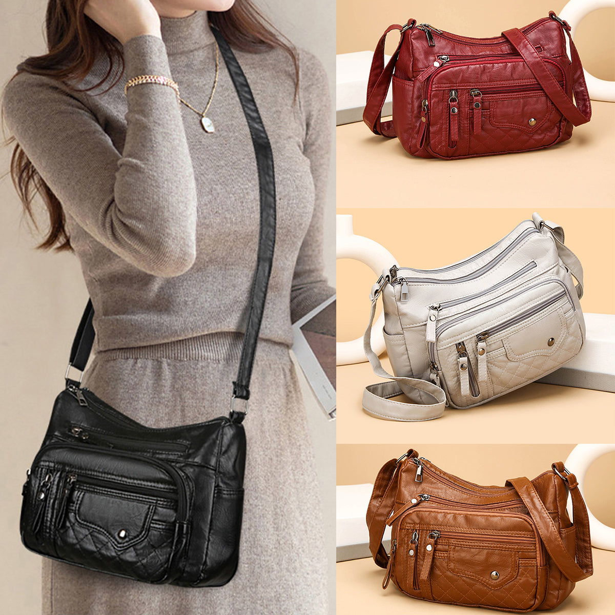 💥👜2025 Nowa modna, pojemna, miękka skórzana torba na ramię/torba listonoszka