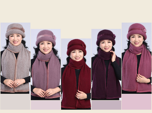 🤩【Kapelusz + szalik】Elegancki kapelusz z króliczego futra na jesień i zimę