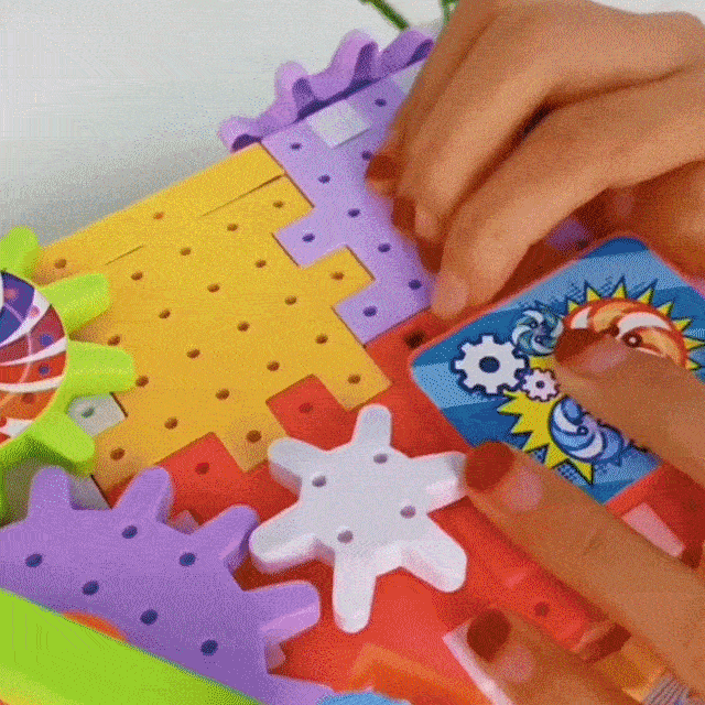 🔥Elektromos építőkockák ★Forgó játék ✨ Nagy részecskés kirakó 🌈Egy folyamatosan változó gyermekparadicsom