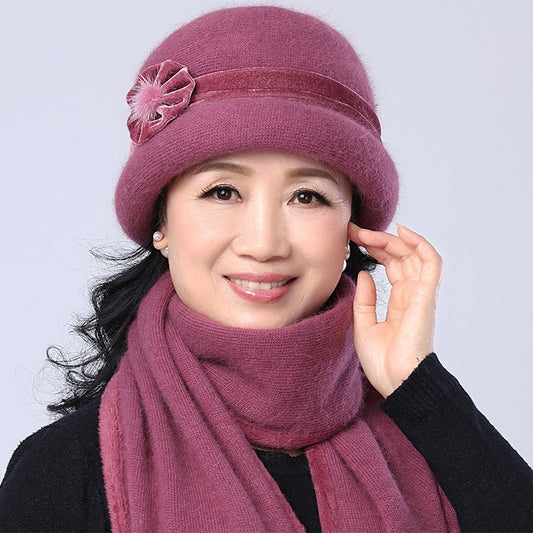 🤩【Kapelusz + szalik】Elegancki kapelusz z króliczego futra na jesień i zimę