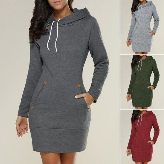 🔥🔥【S-5XL】2025 nowa jesienna damska spódnica dresowa z długimi rękawami i kapturem