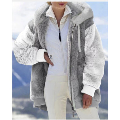 ☃️Bestseller❄️ [S-7XL] Damska kurtka 2025 z kontrastowymi paskami, z grubego pluszu