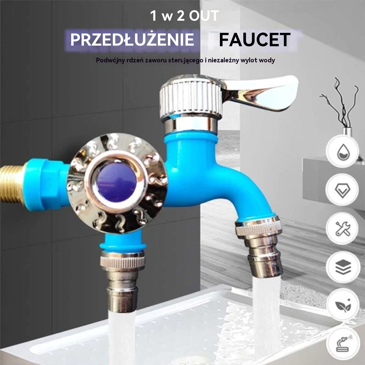 【Kup 1 dostań 1 za darmo】Zewnętrzny kran przeciw zamarzaniu z podwójnym sterowaniem