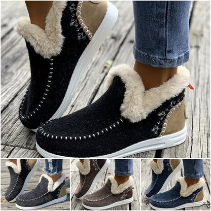 👞【36-43】Jesienno-zimowe nowe damskie krótkie buty i śniegowce z podszewką pluszową